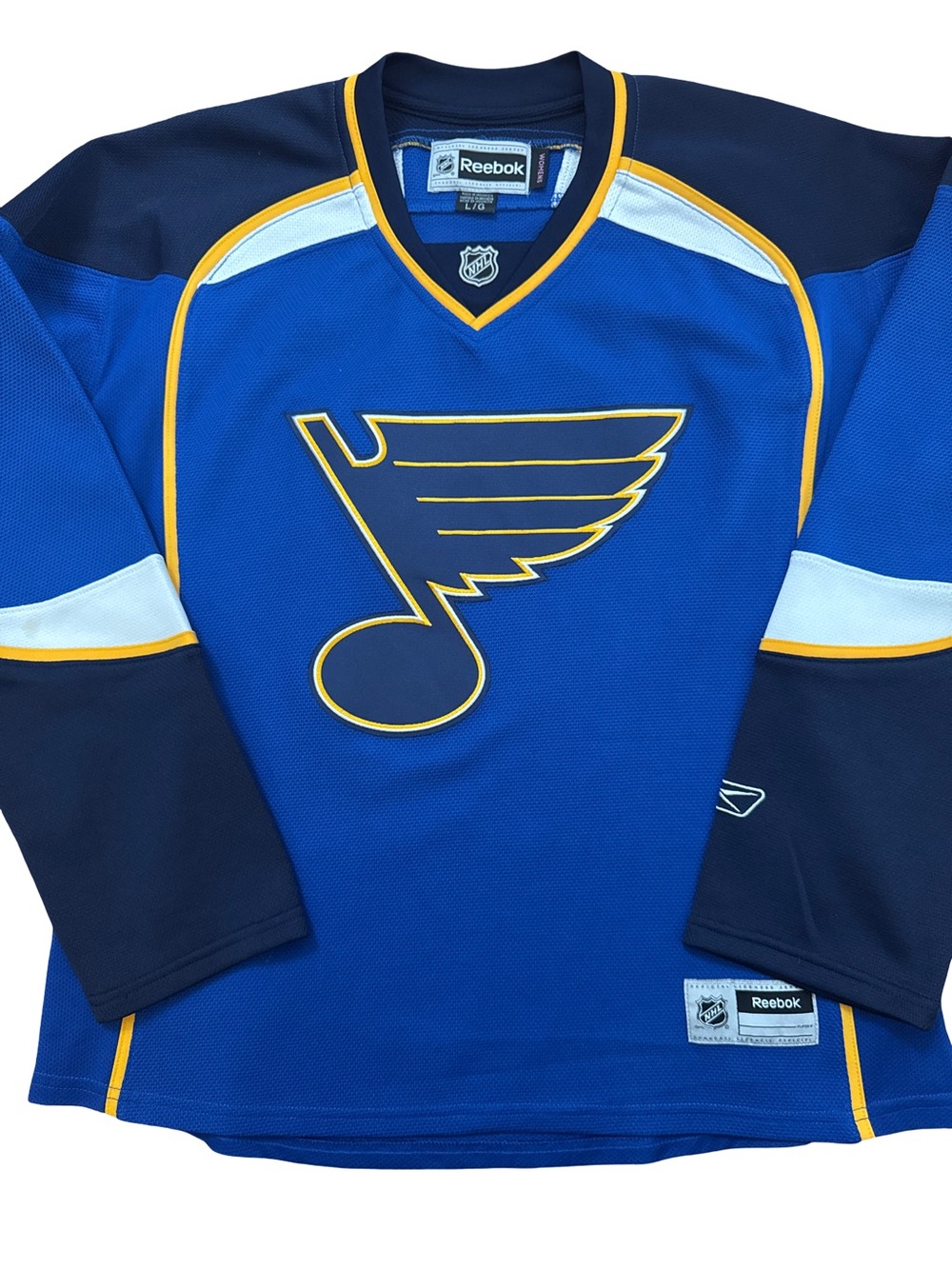 Vintage St Louis Blue Reebok Women’s Blue Hockey Jersey Size L NHL Blues Hockey